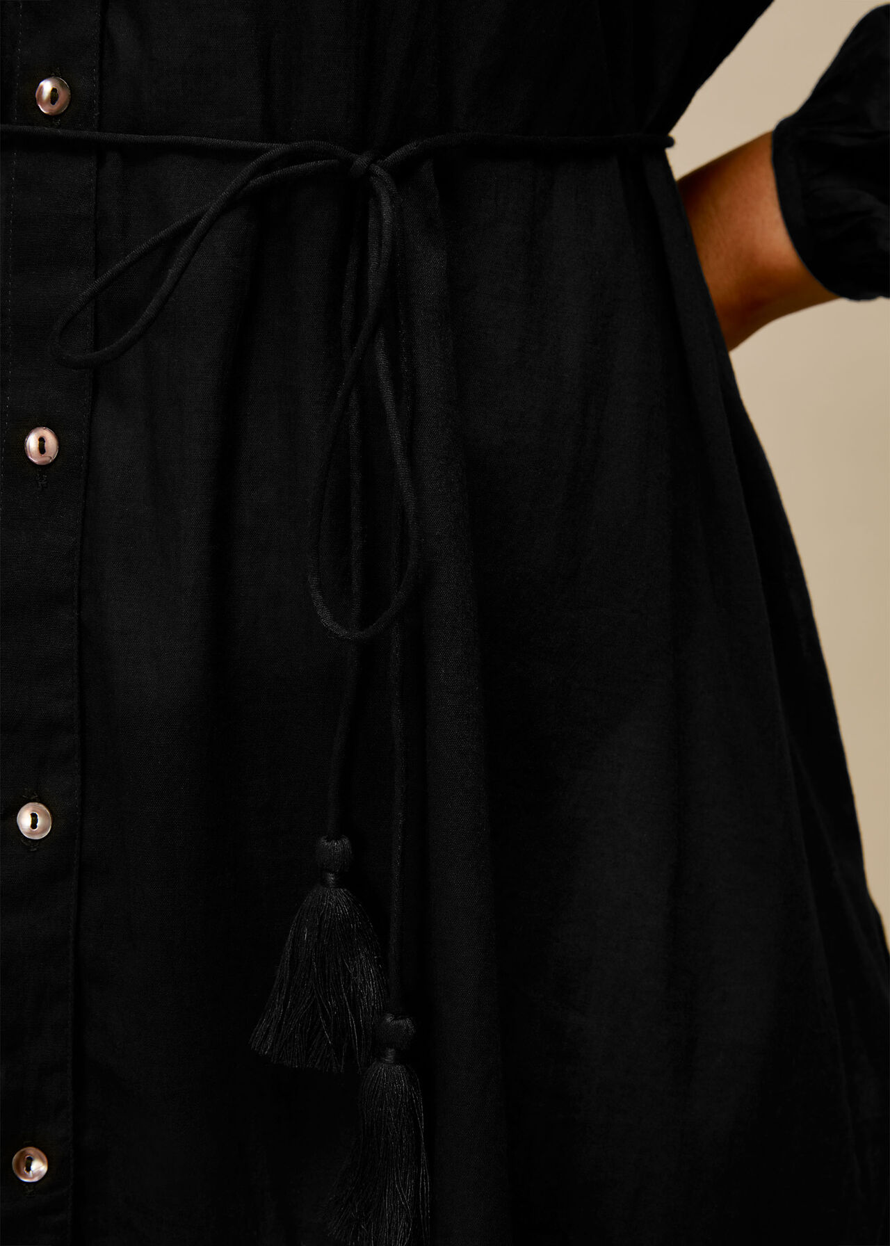 Button Up Beach Dress Black