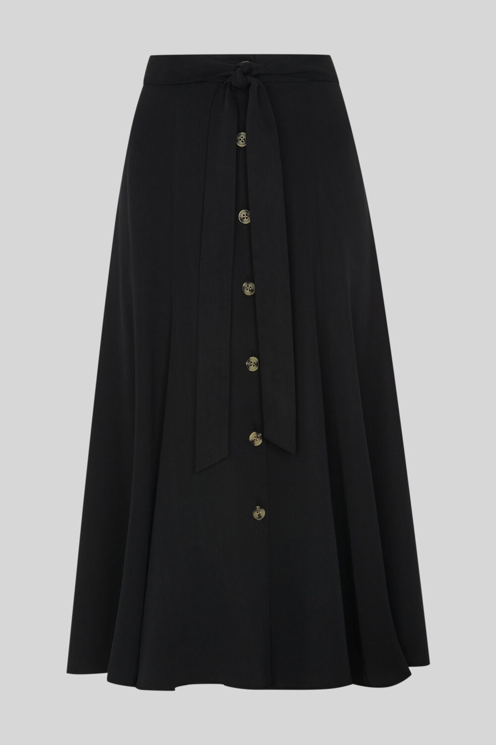 Marissa Button Through Skirt Black