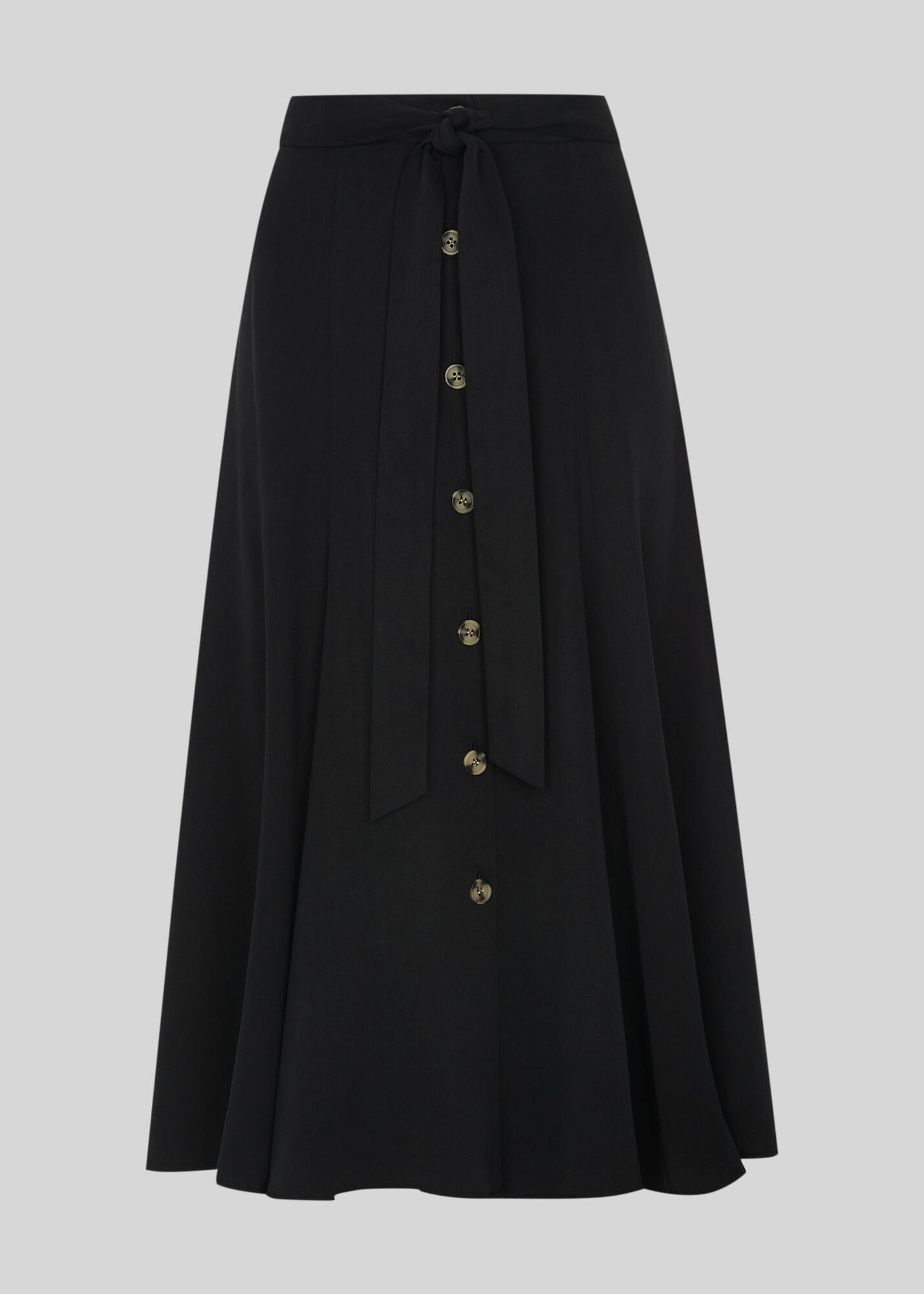 Black Marissa Button Through Skirt WHISTLES