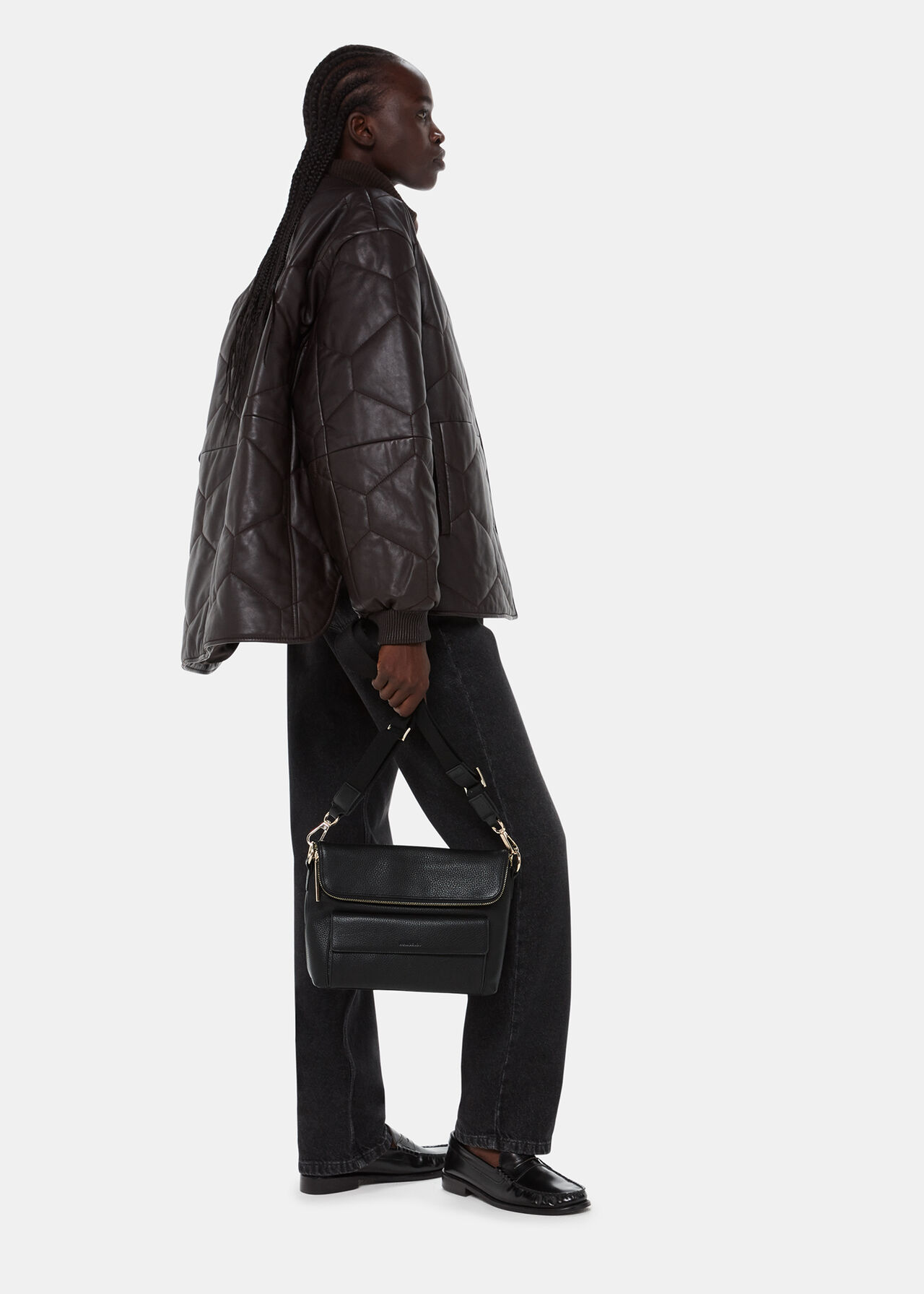 Black Vida Crossbody Bag WHISTLES Whistles UK