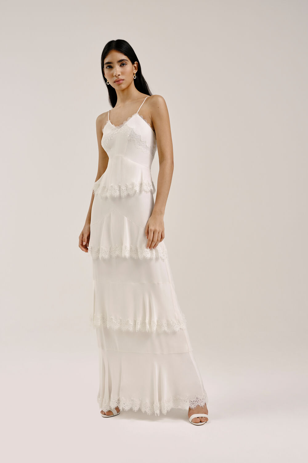 Isla Tiered Wedding Dress Ivory