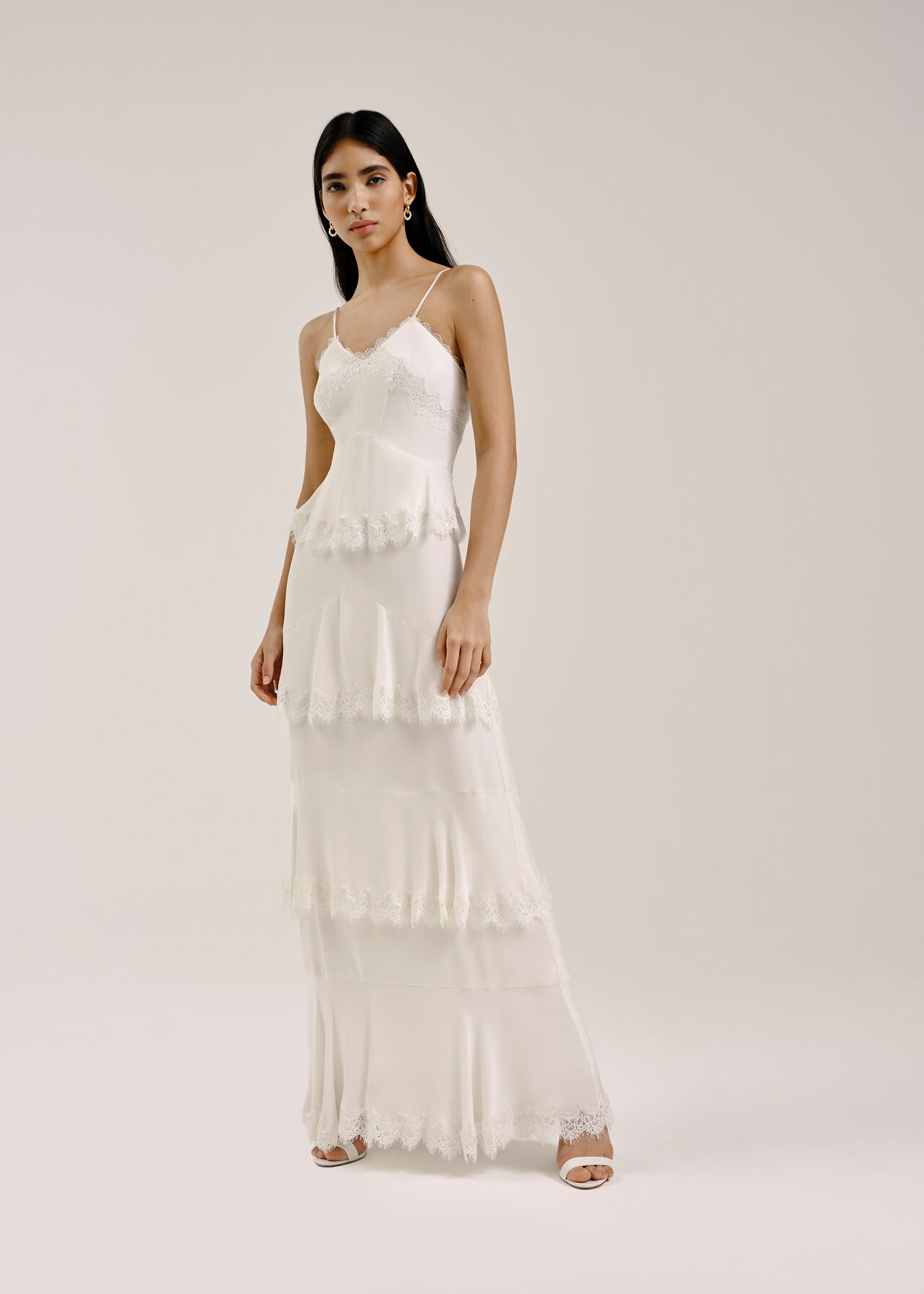 Isla Tiered Wedding Dress Ivory