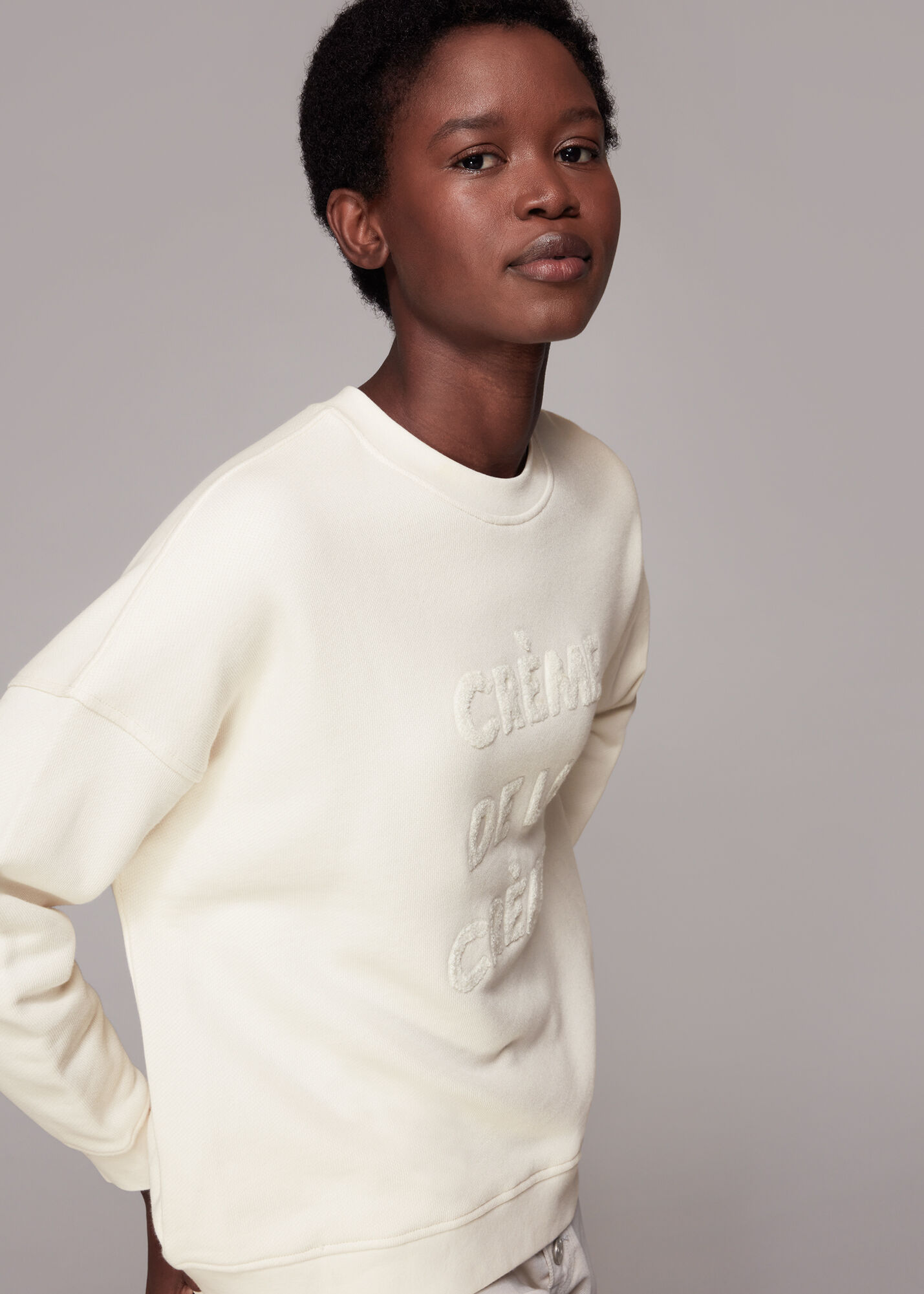 Ivory Creme De La Creme Logo Sweat WHISTLES