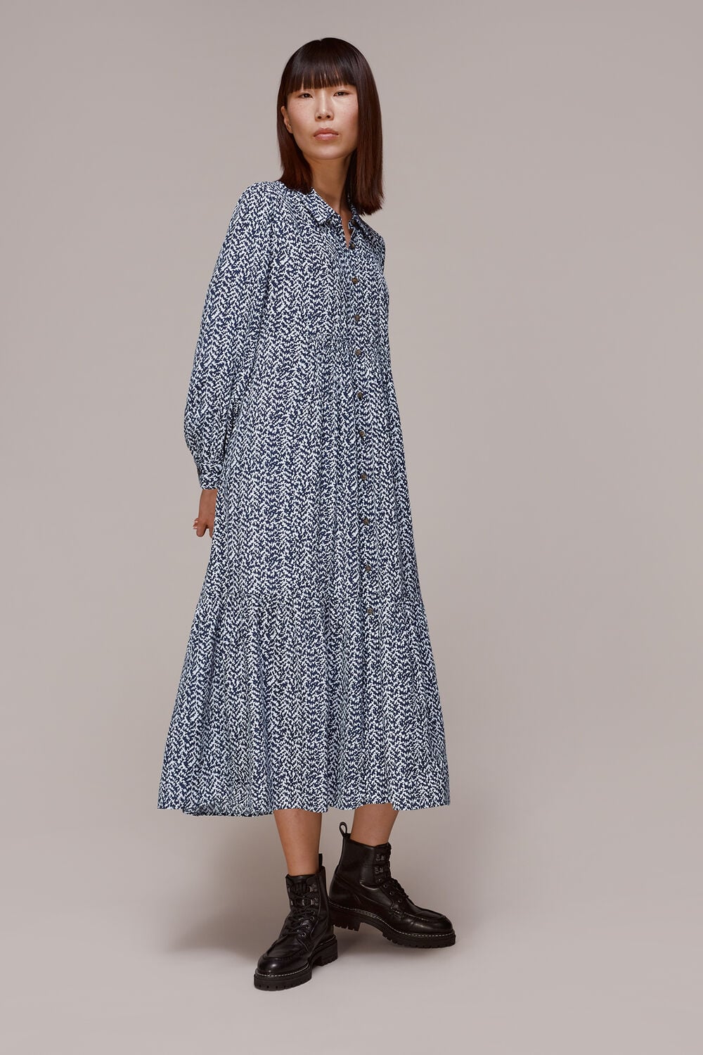 Textured Zig Zag Trapeze Dress