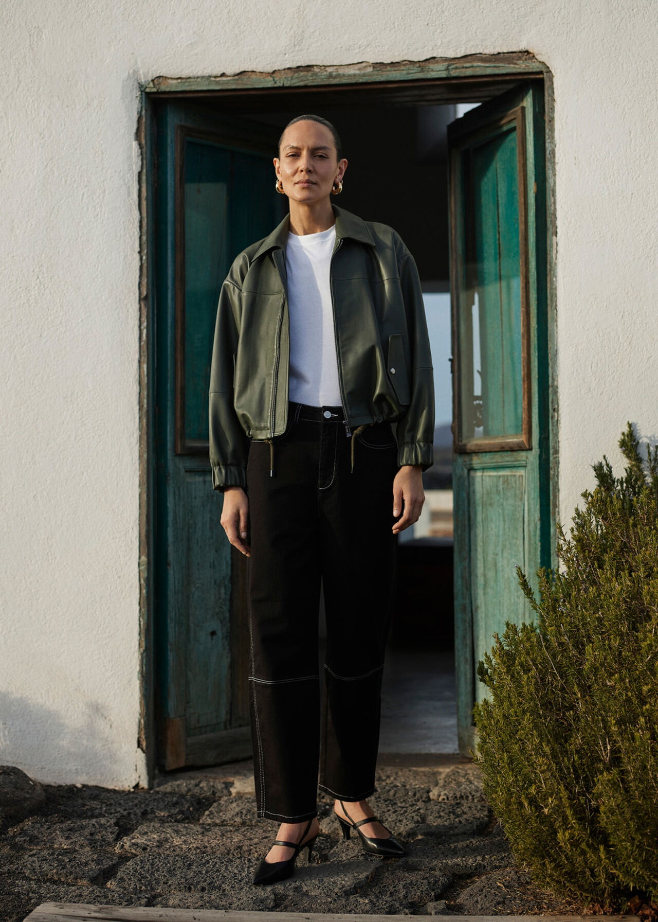 Frida Leather Bomber Jacket