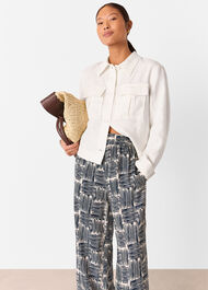 Petite Hatch Squares Cropped Trouser