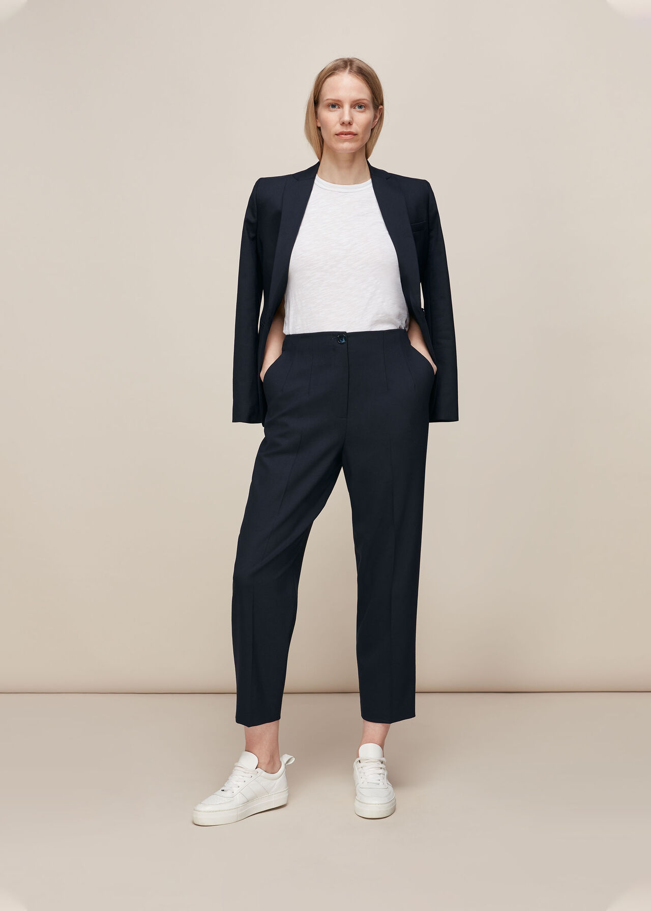 Anita High Waist Trouser Navy