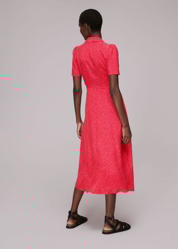 Pink Rowan Diagonal Print Dress