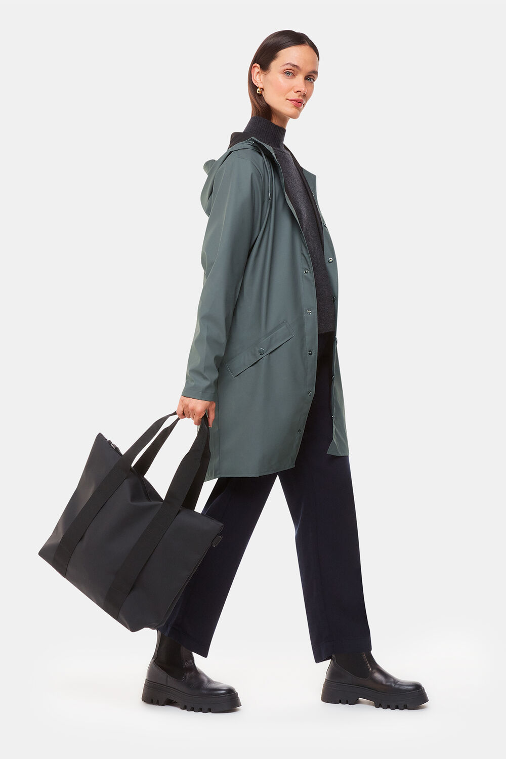 Dark Grey Rains Long Jacket