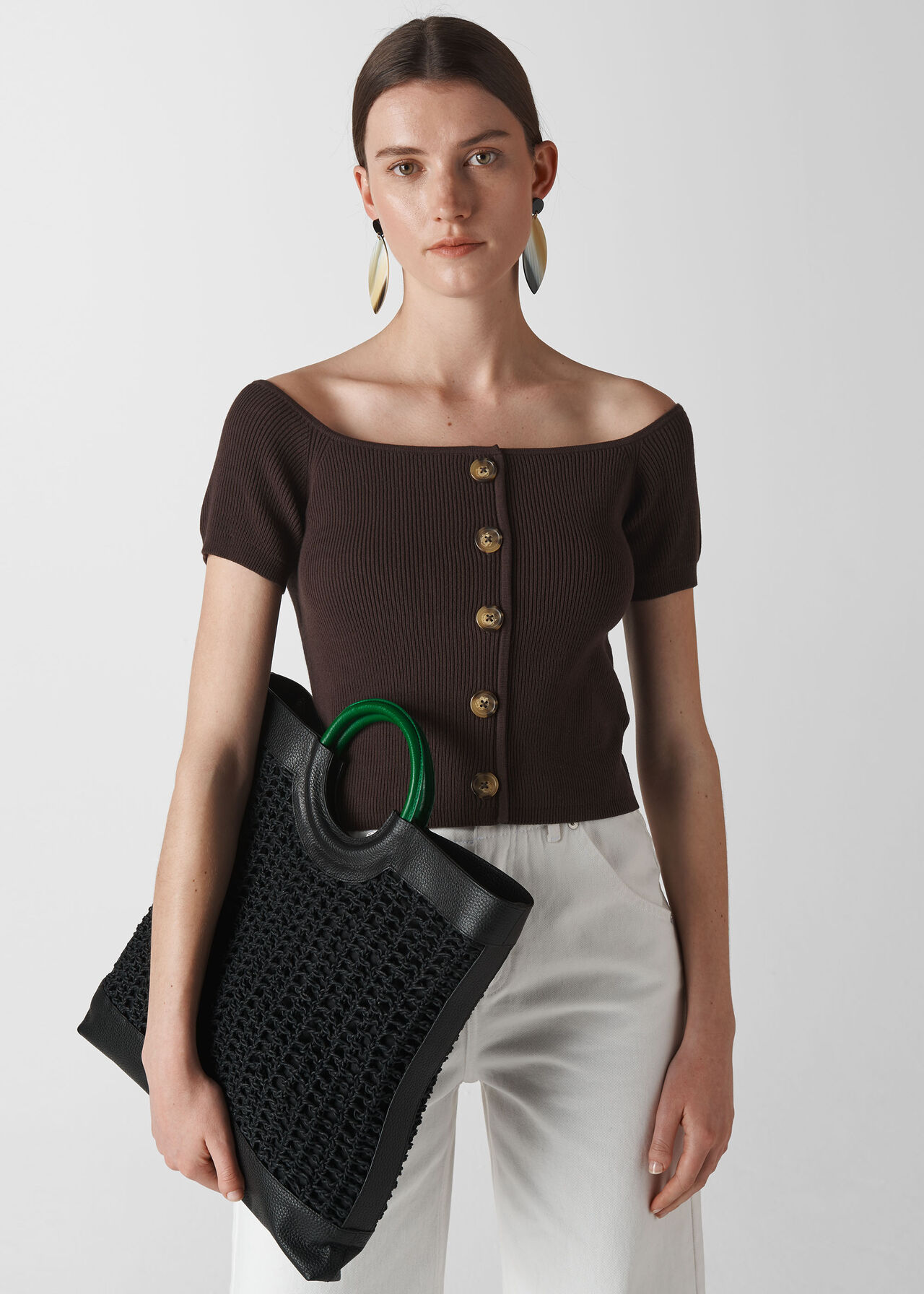 Arkin Crochet Tote Black