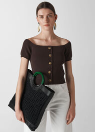 Arkin Crochet Tote Black