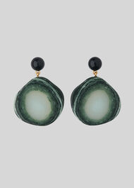 Stone Effect Resin Earring Green/Multi