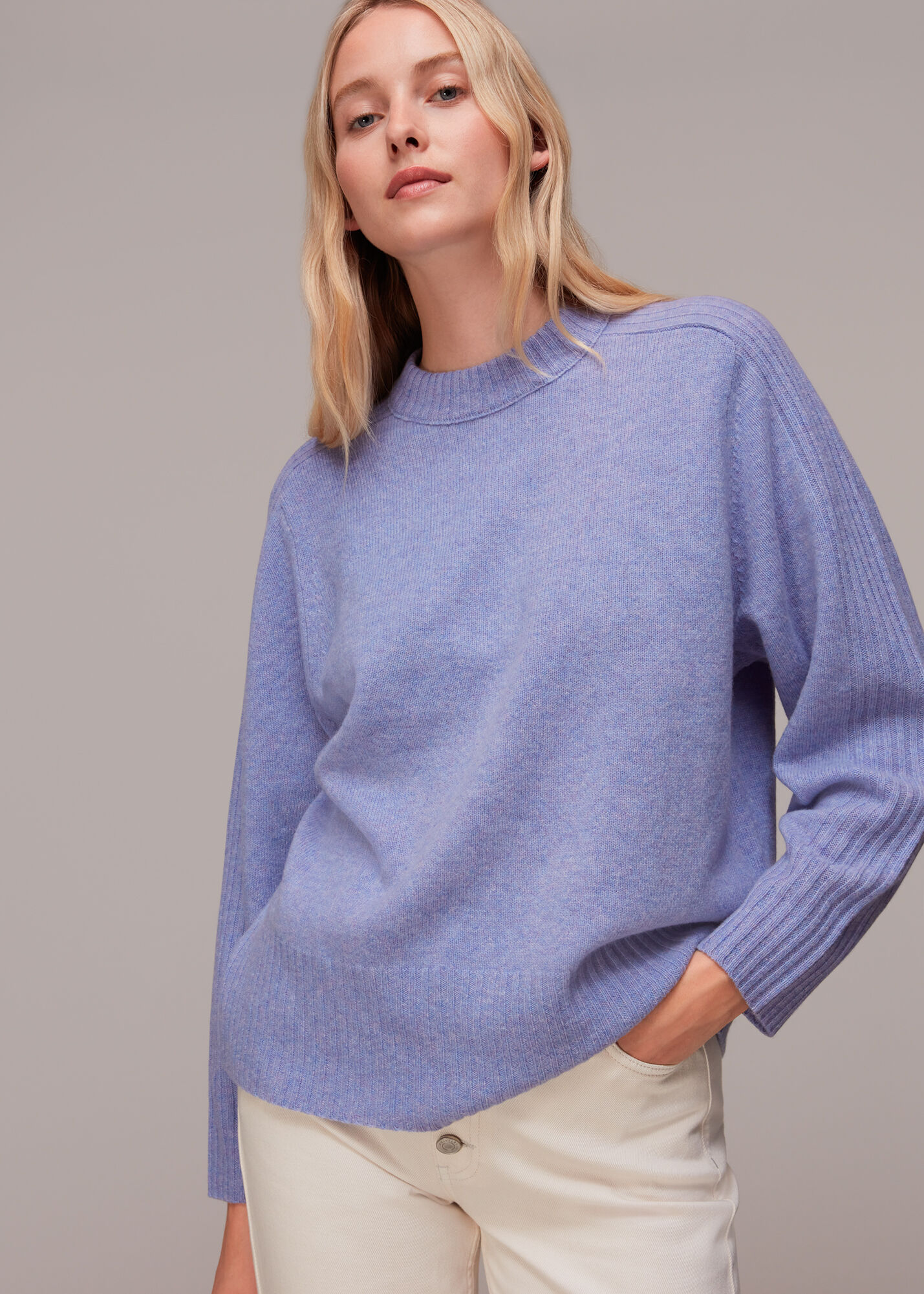 Lilac Boyfriend Wool Sweater WHISTLES