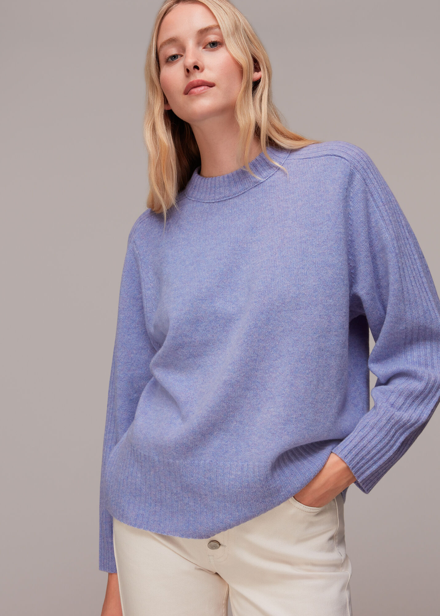 Lilac Boyfriend Wool Sweater WHISTLES