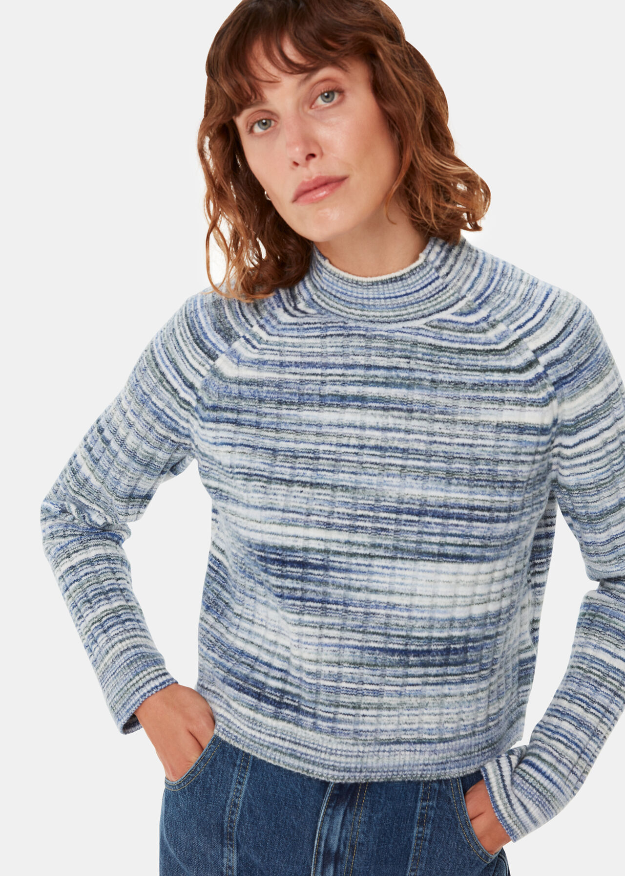 Space Dye Funnel Neck