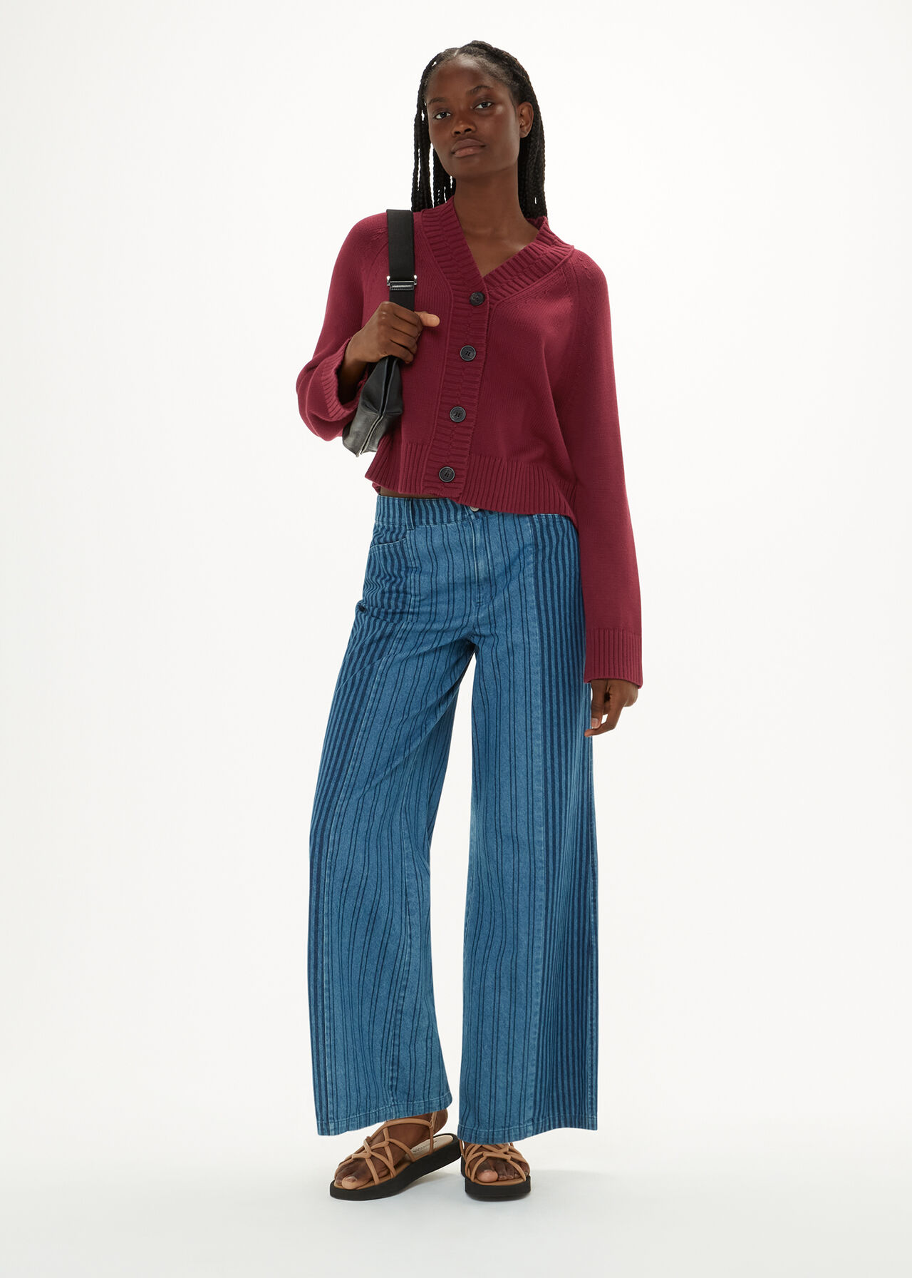 Ribbed Detail Cotton Cardigan