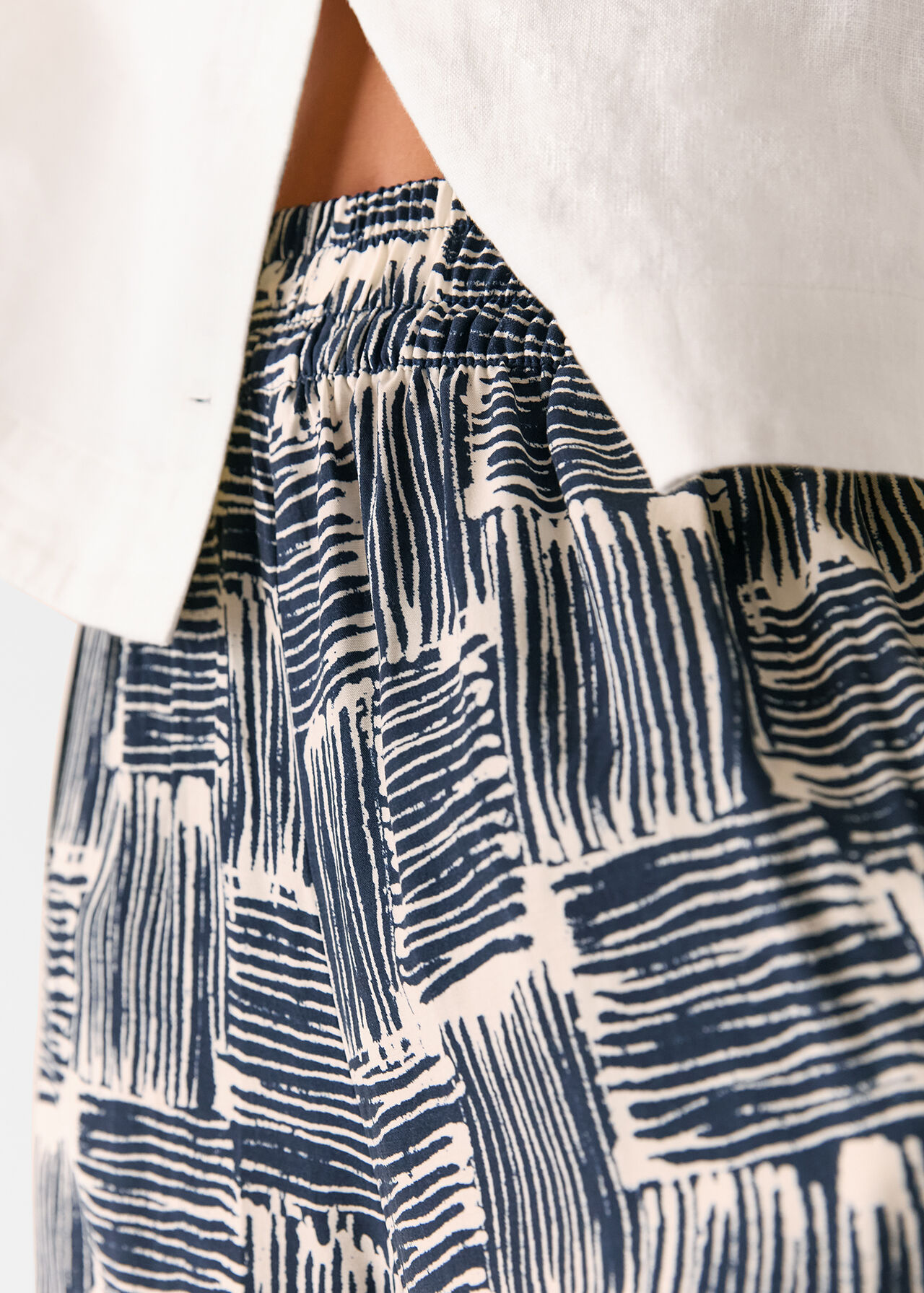 Petite Hatch Squares Cropped Trouser