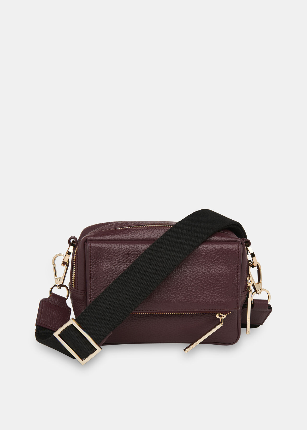 Whistles Bibi Mini Keyring Bag, Plum at John Lewis & Partners