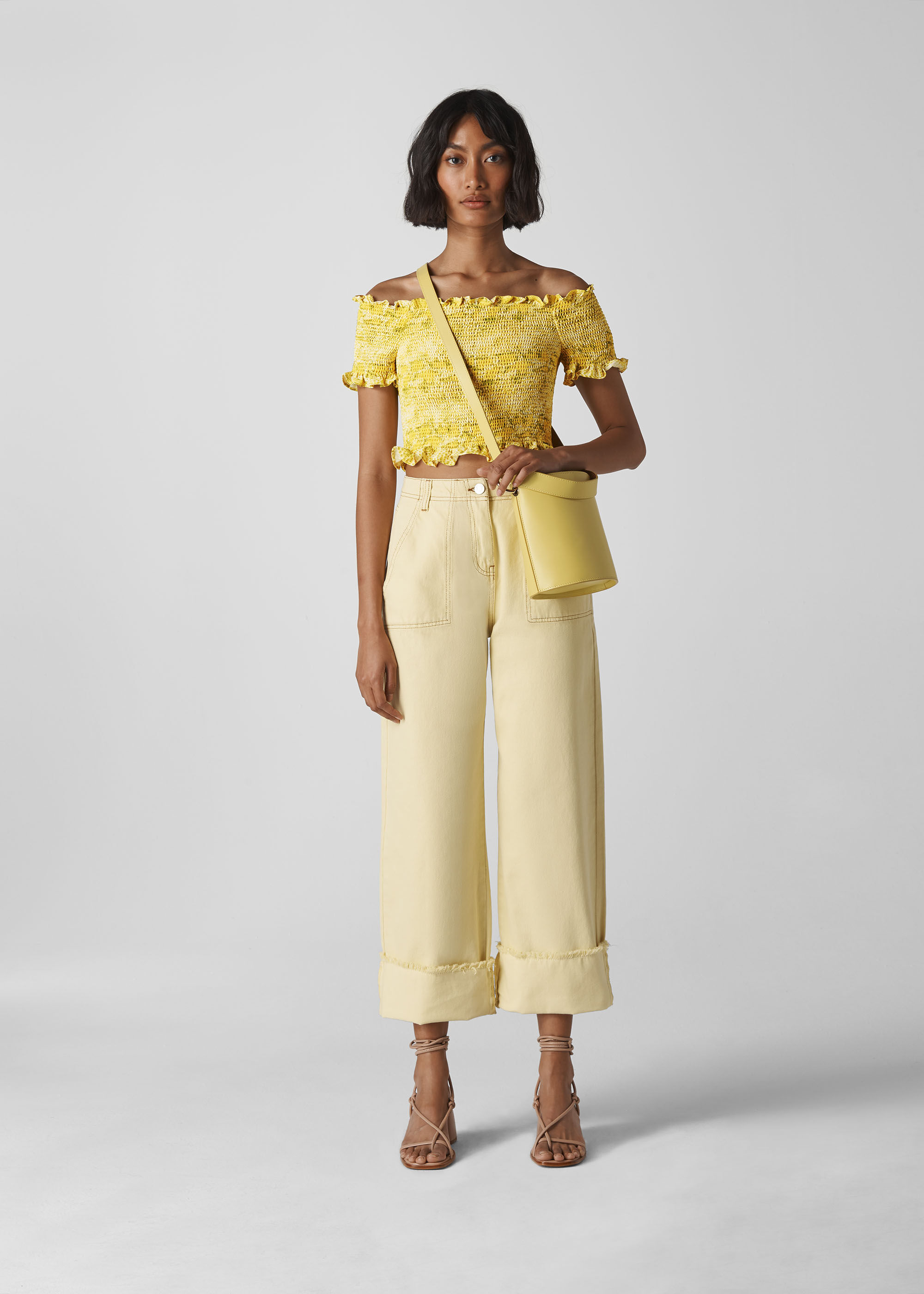 Yellow 2025 bardot top