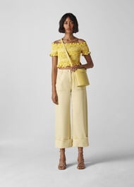 Python Smocked Bardot Top Yellow/Multi