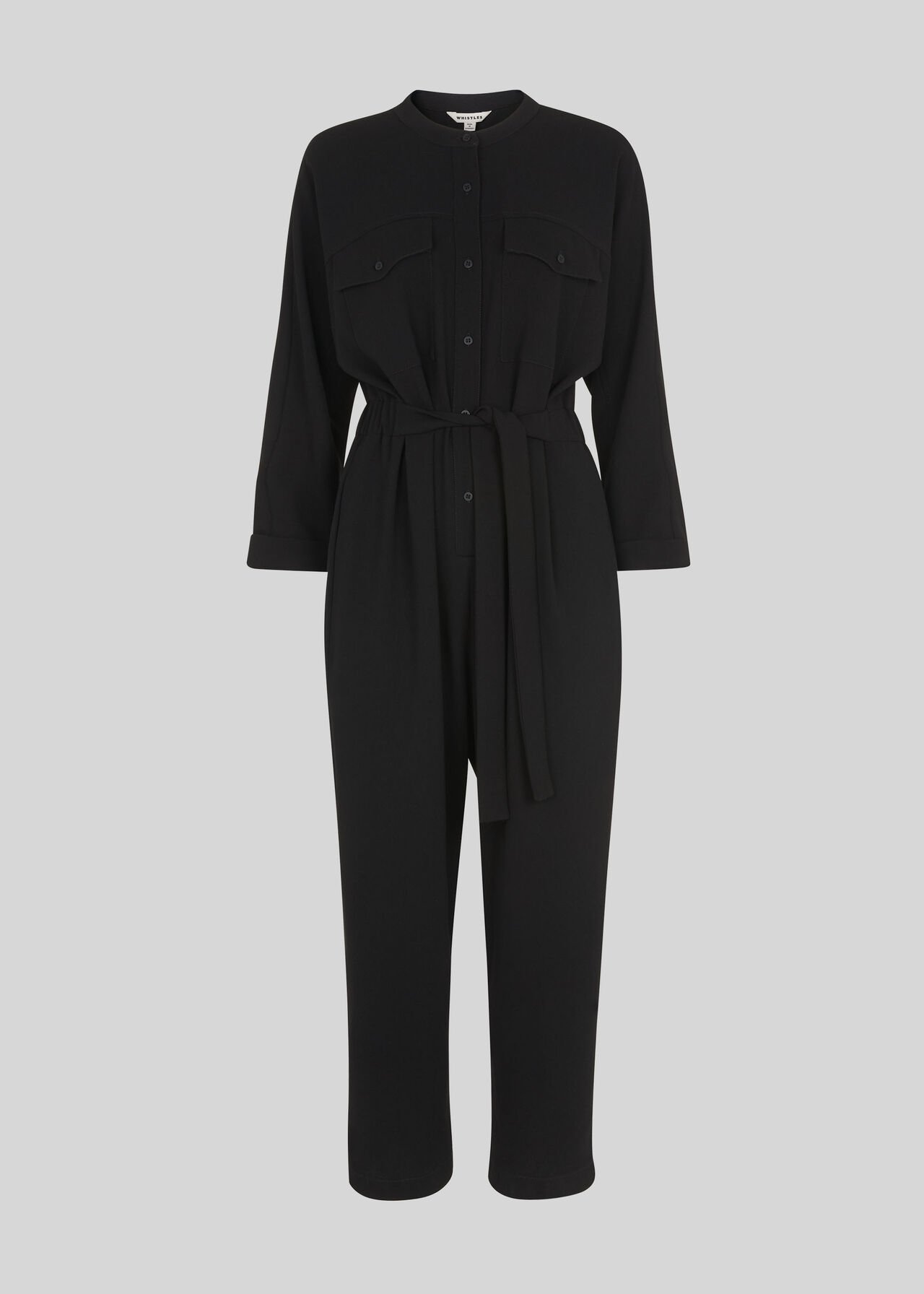 Utility Crepe Jumpsuit Black