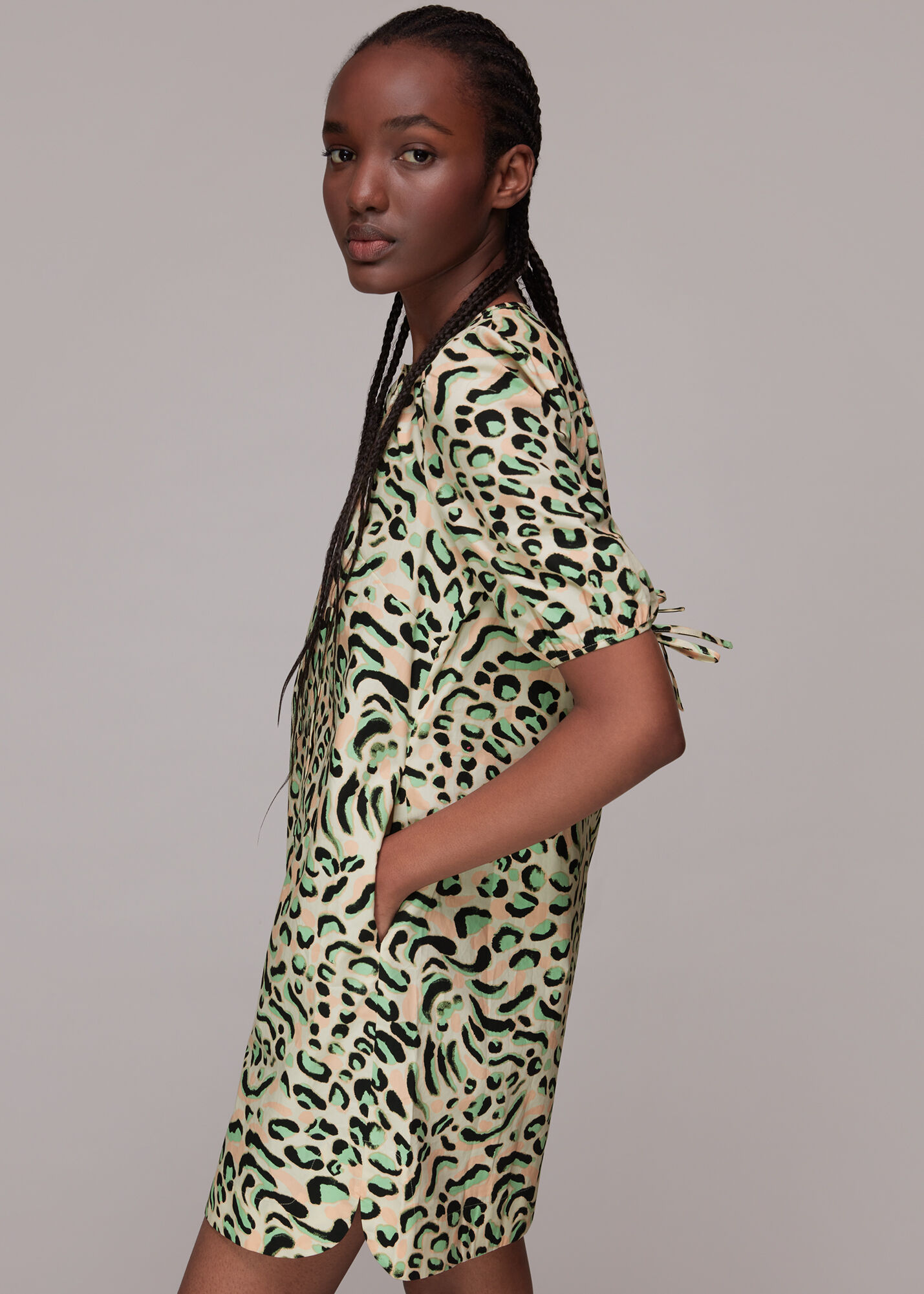 Multicolour Fluro Animal Button Up Dress WHISTLES