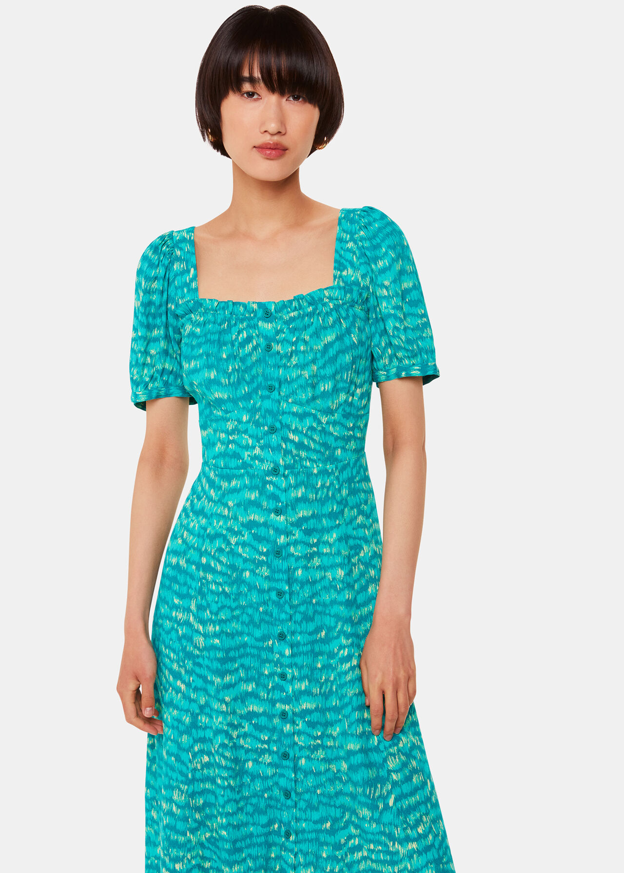 Sketched Grass Midi Dress