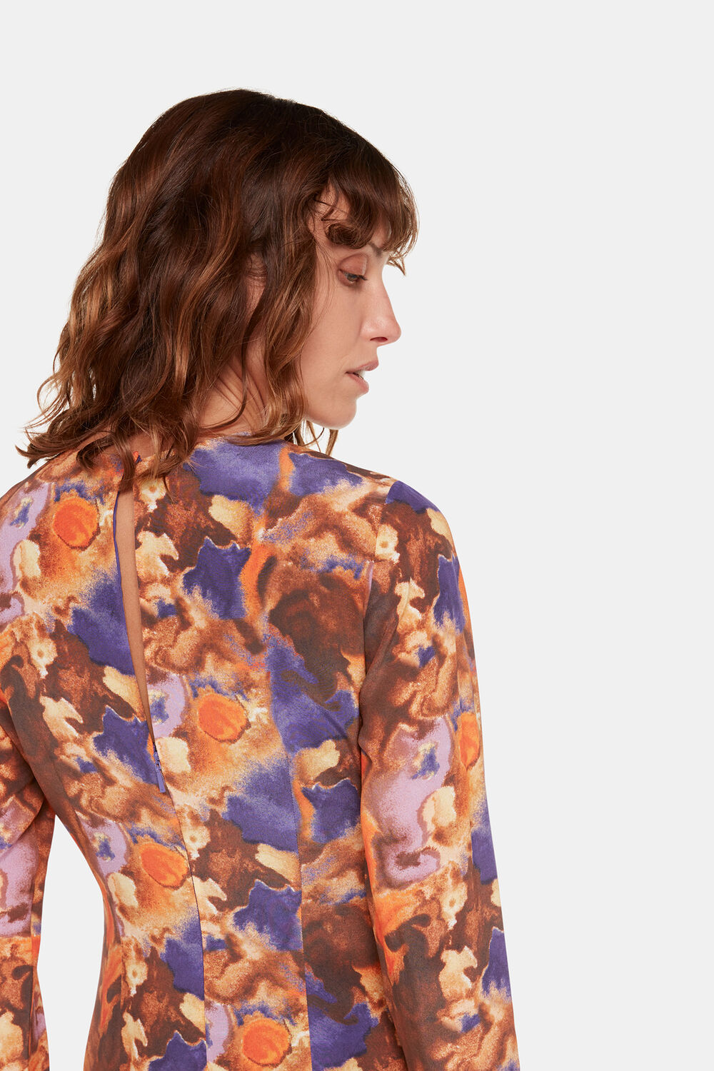 Sprayed Texture Silk Dress