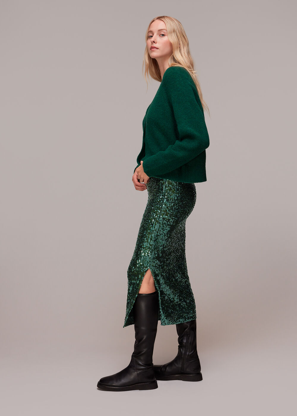 Sequin Column Skirt
