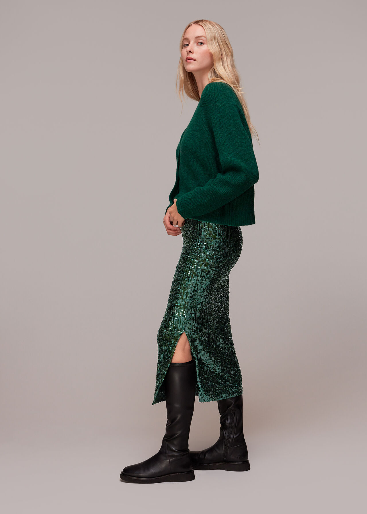 Sequin Column Skirt