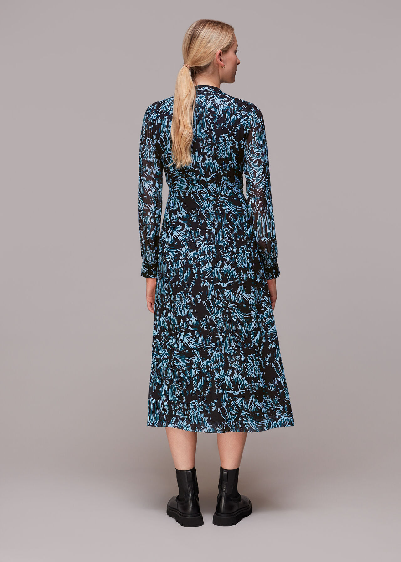 Wood Tiger Print Midi Dress