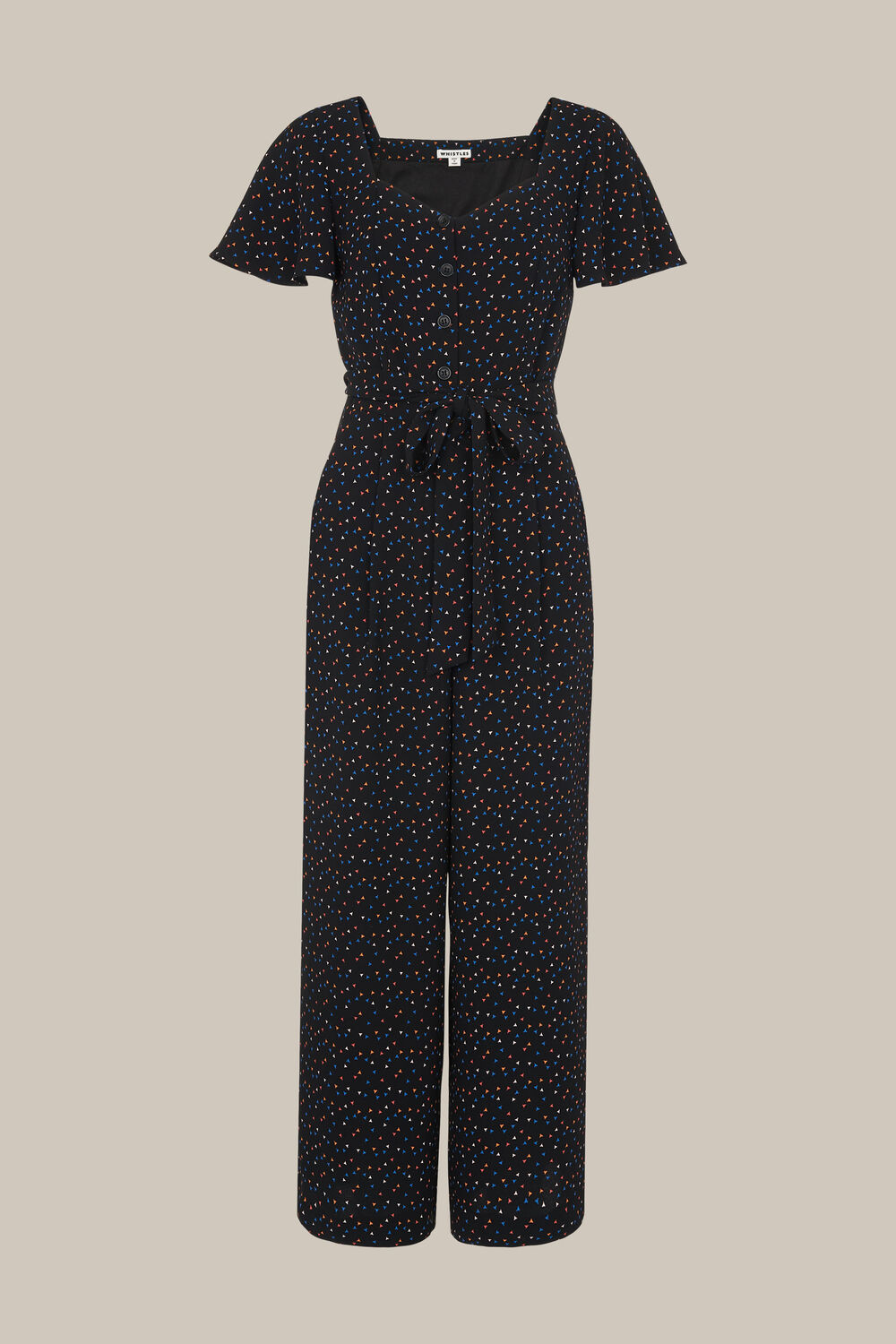 Micro Triangle Print Jumpsuit Black/Multi