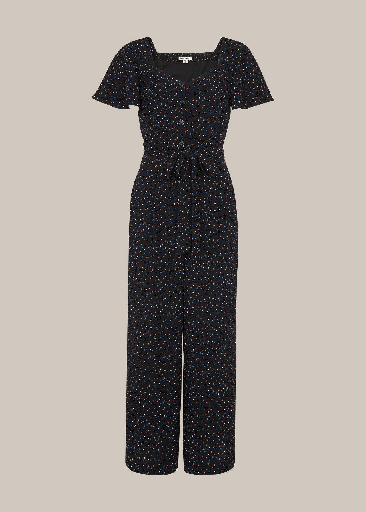 Micro Triangle Print Jumpsuit Black/Multi