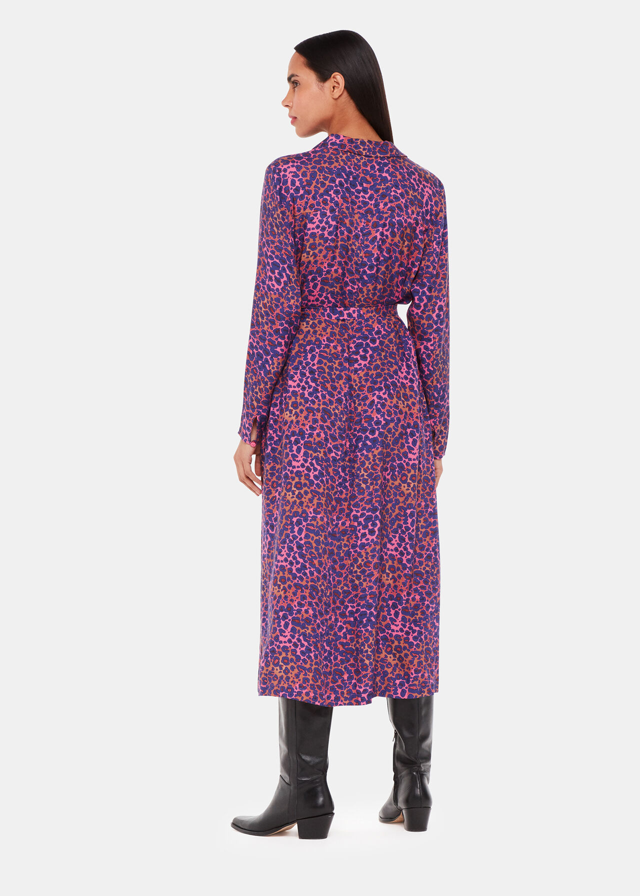 Mottled Leopard Midi Dress