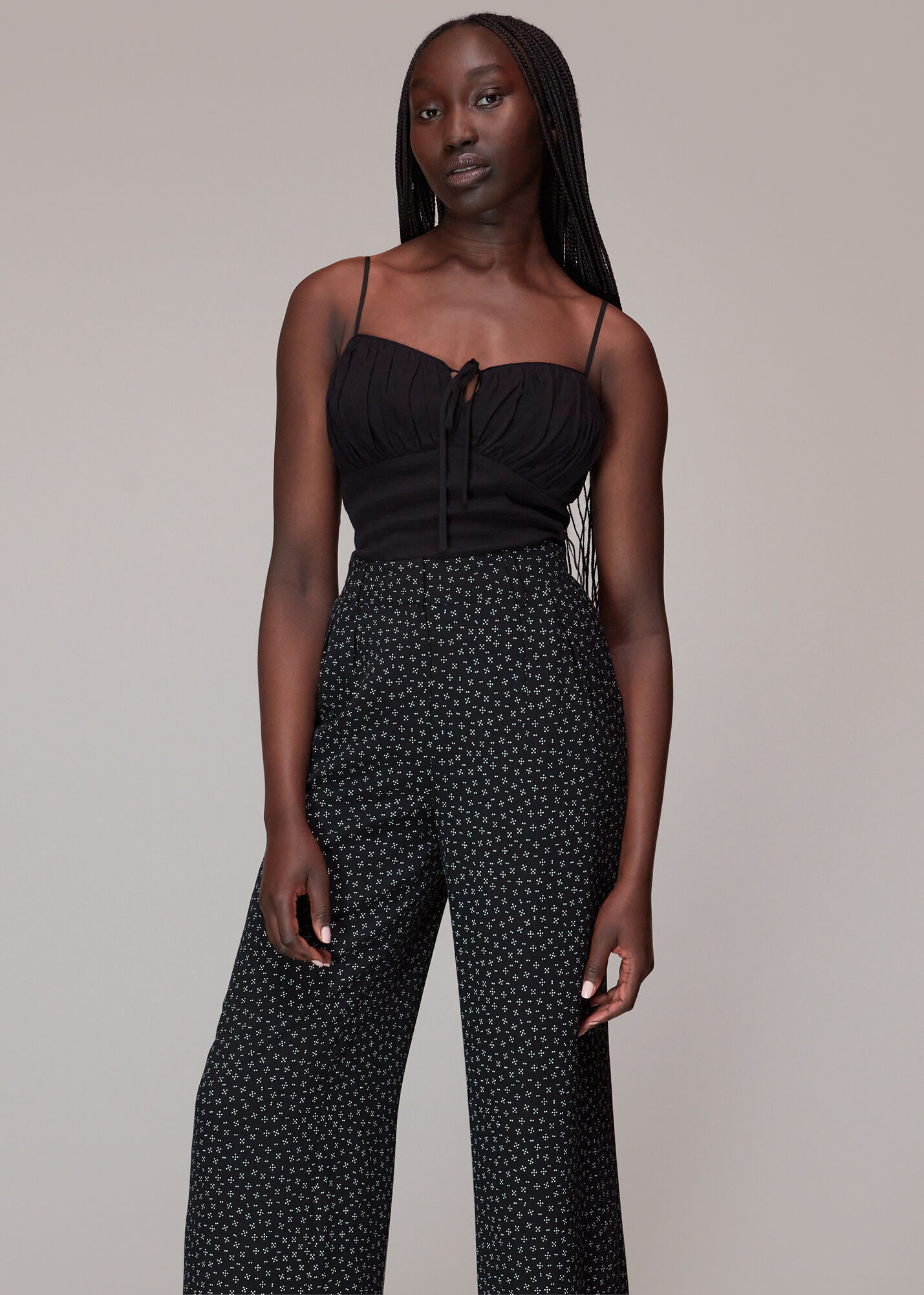 Black White Lizzie Geo Dot Print Trouser WHISTLES