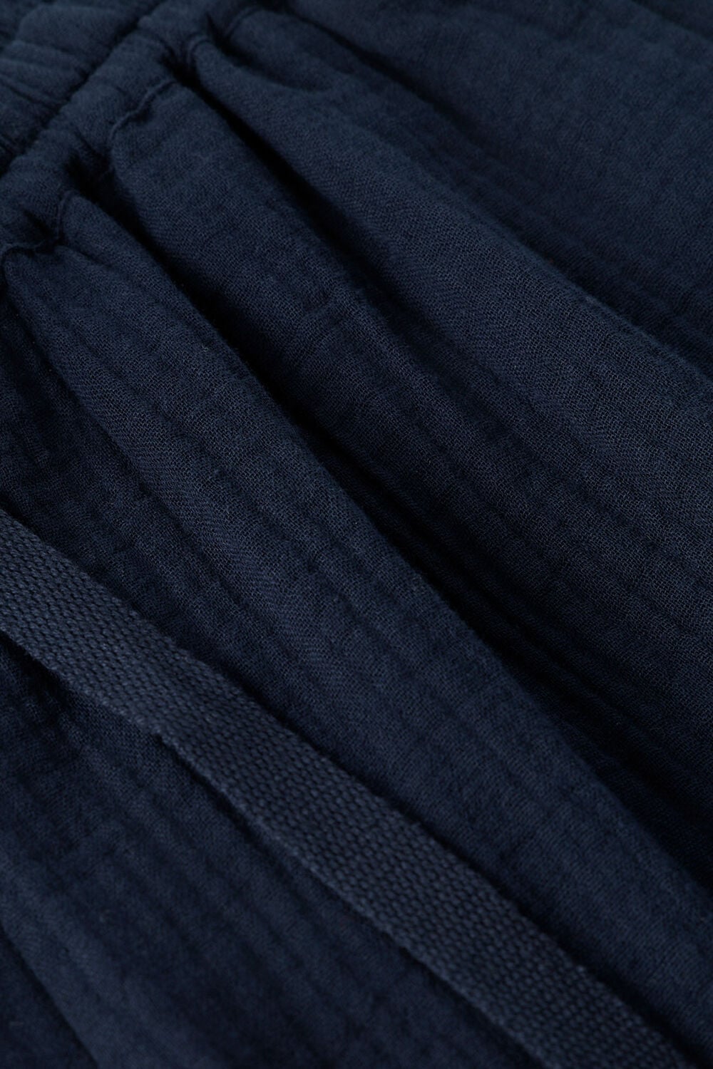 Navy Petite Wide Crop Cheesecloth Trouser