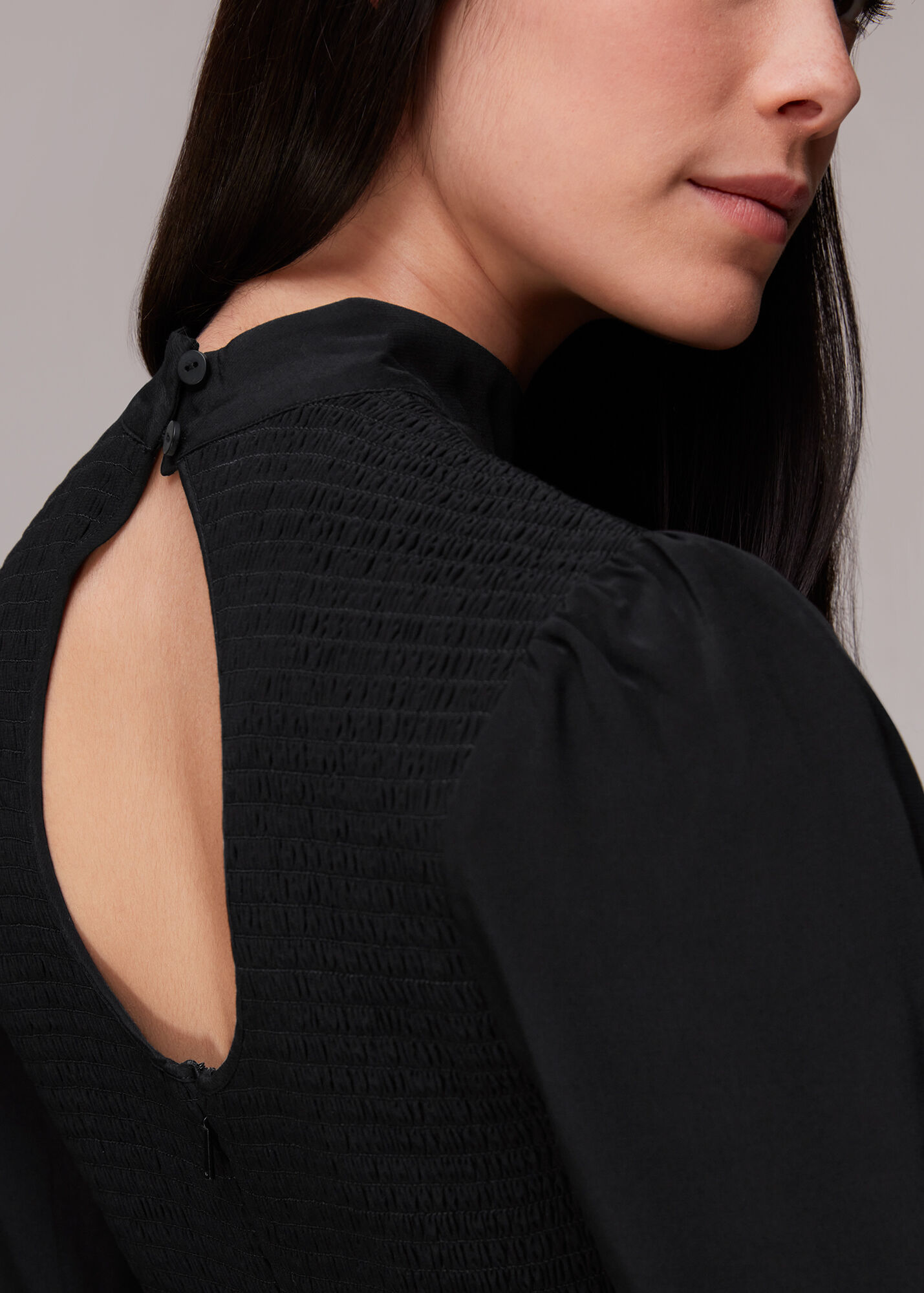 Black Shirred Bodice Jumpsuit | WHISTLES` | Whistles US