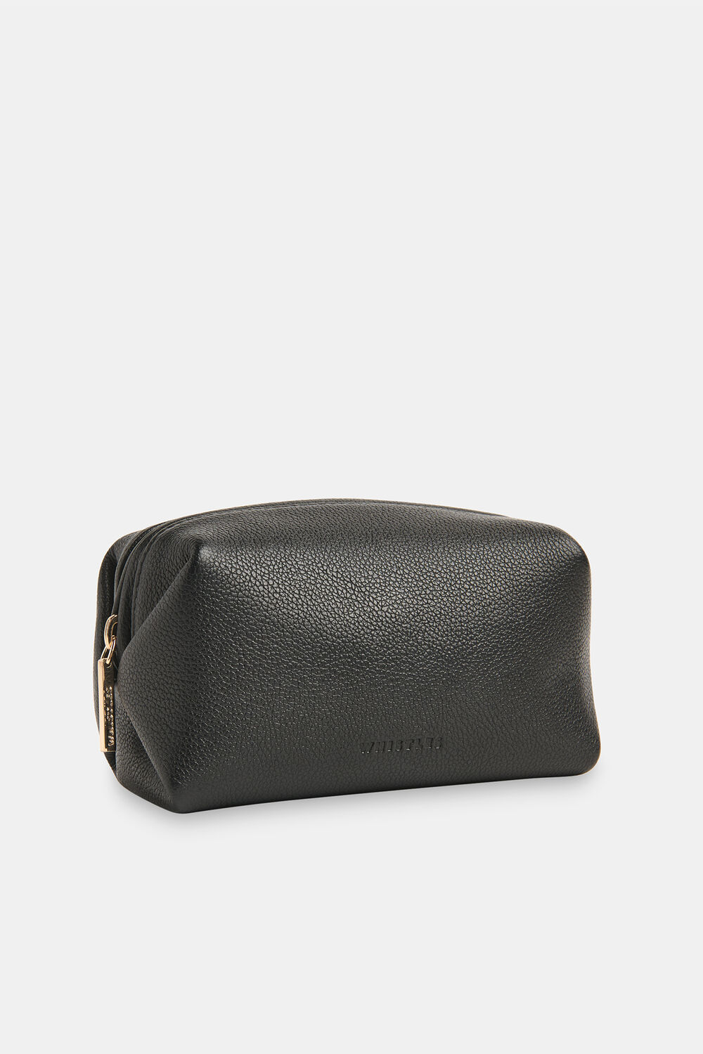 Black Ria Mini Leather Zip Pouch