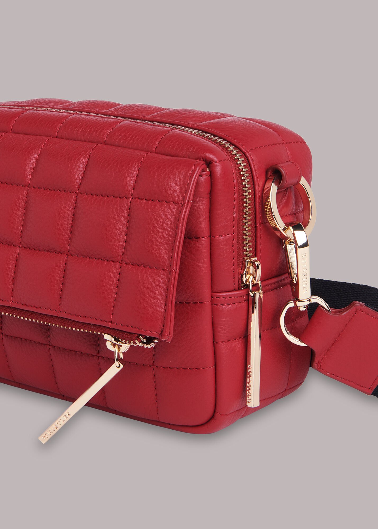 Red quilted crossbody bag 2025