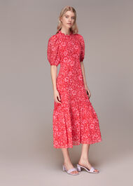 Clouded Floral Midi Dress