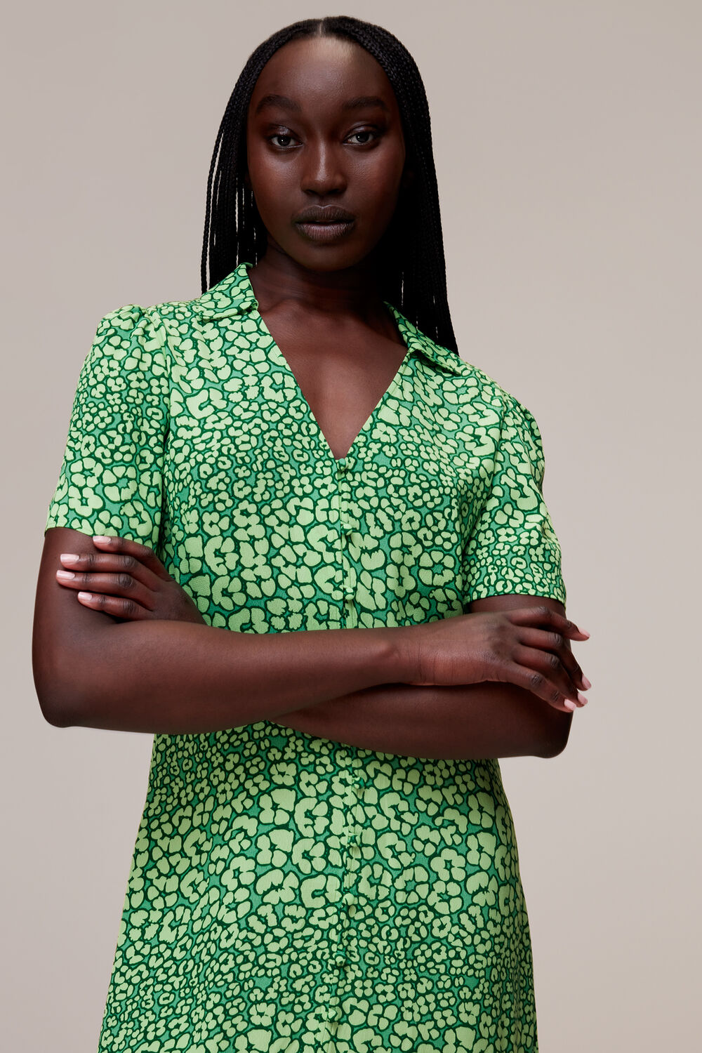 Leopard Petals Midi Dress