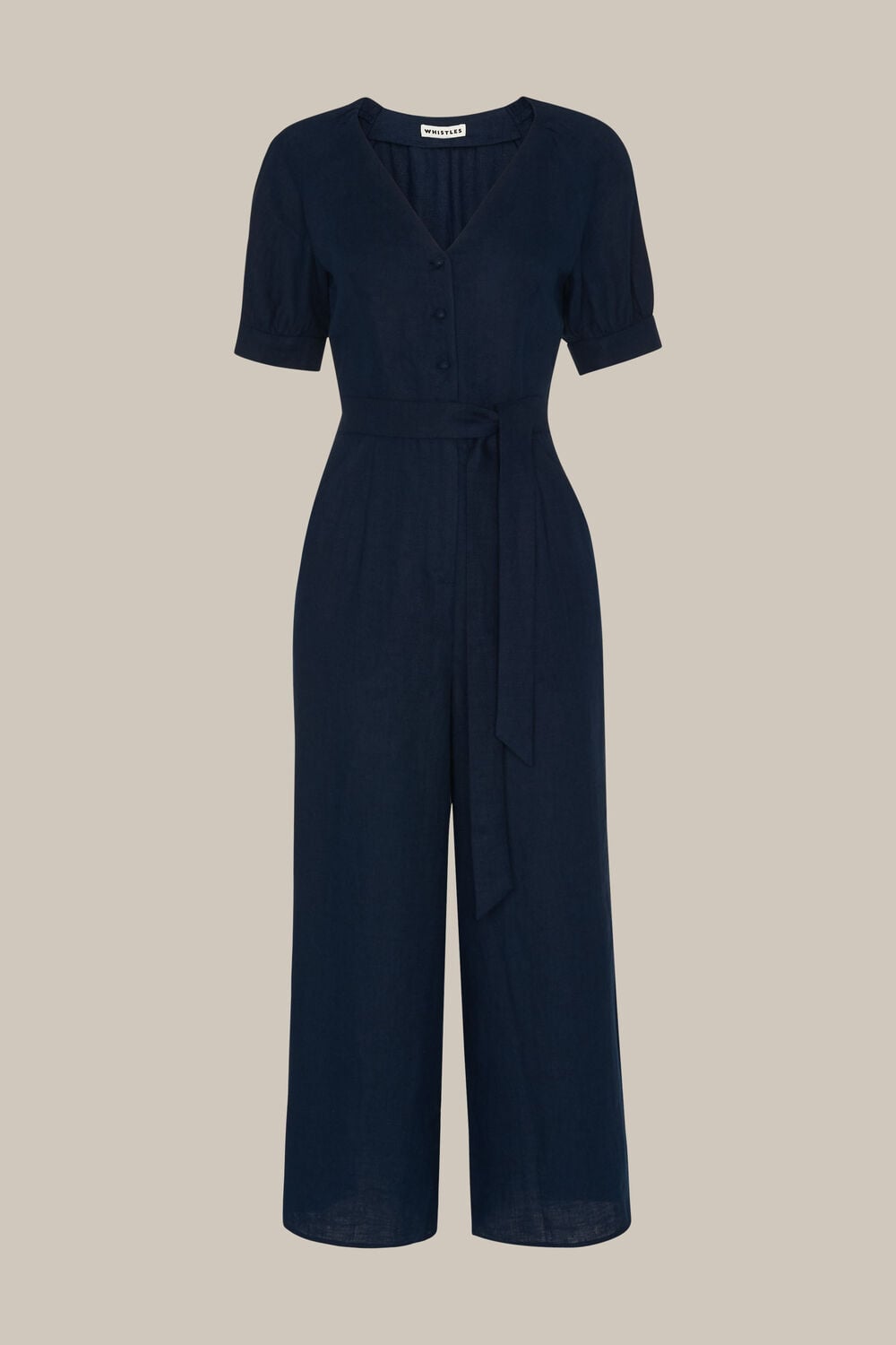 Nora Linen Jumpsuit Navy