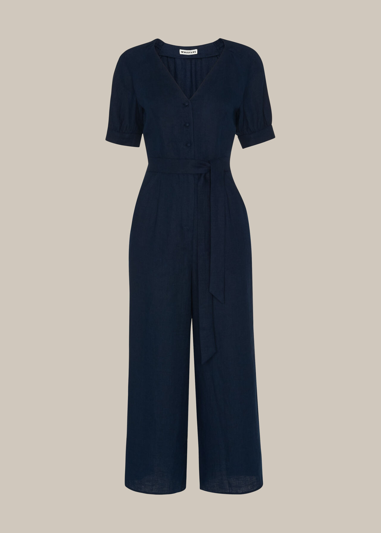 Nora Linen Jumpsuit Navy