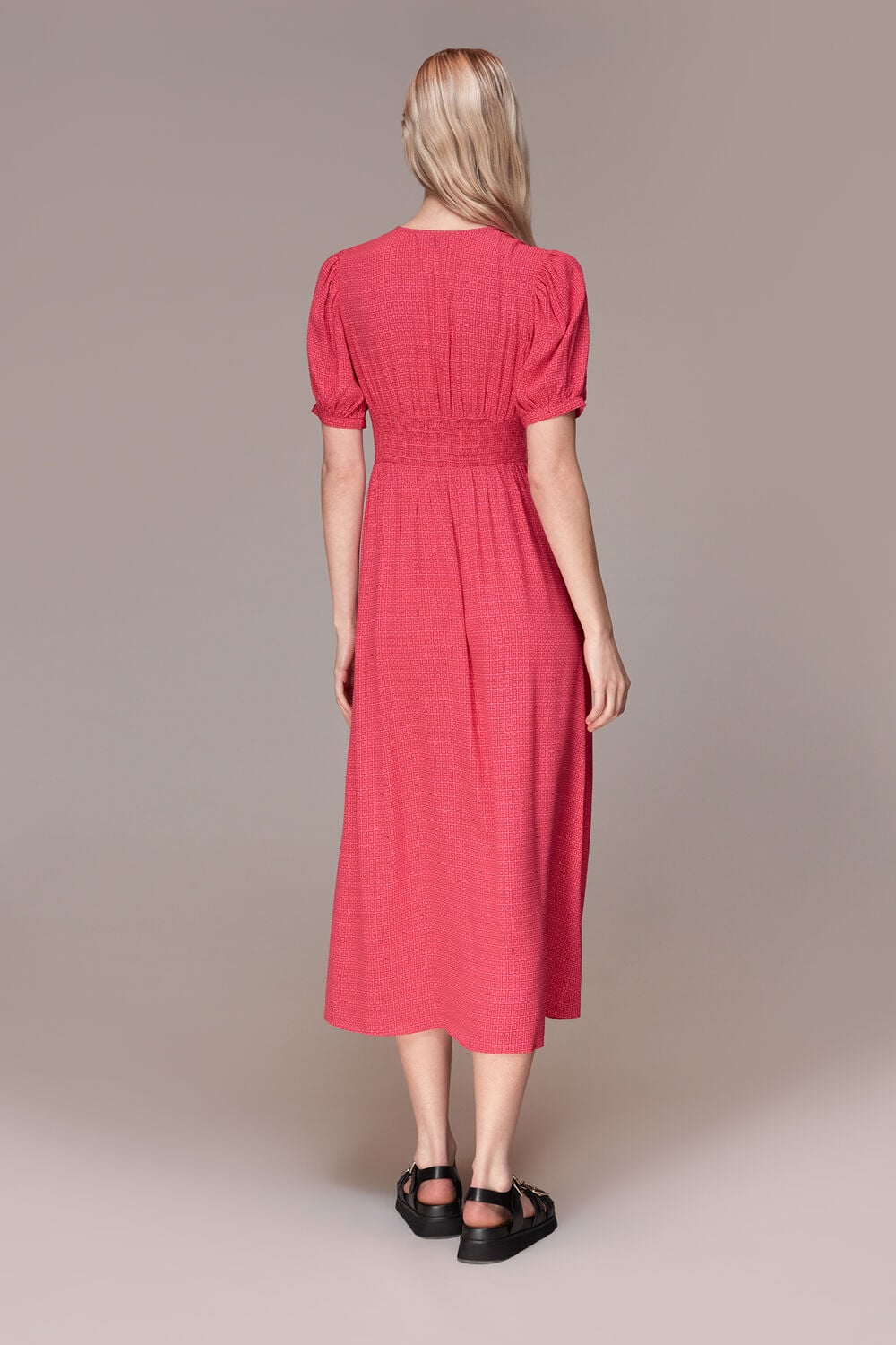 Labyrinth Geo Print Midi Dress
