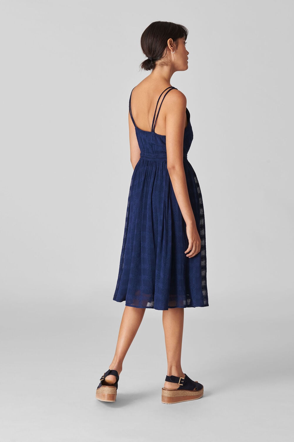 Hari Textured Strappy Dress Navy