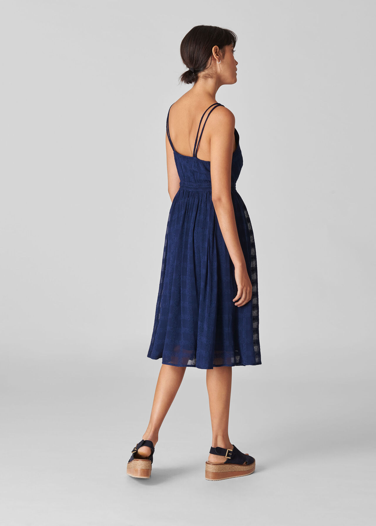 Hari Textured Strappy Dress Navy