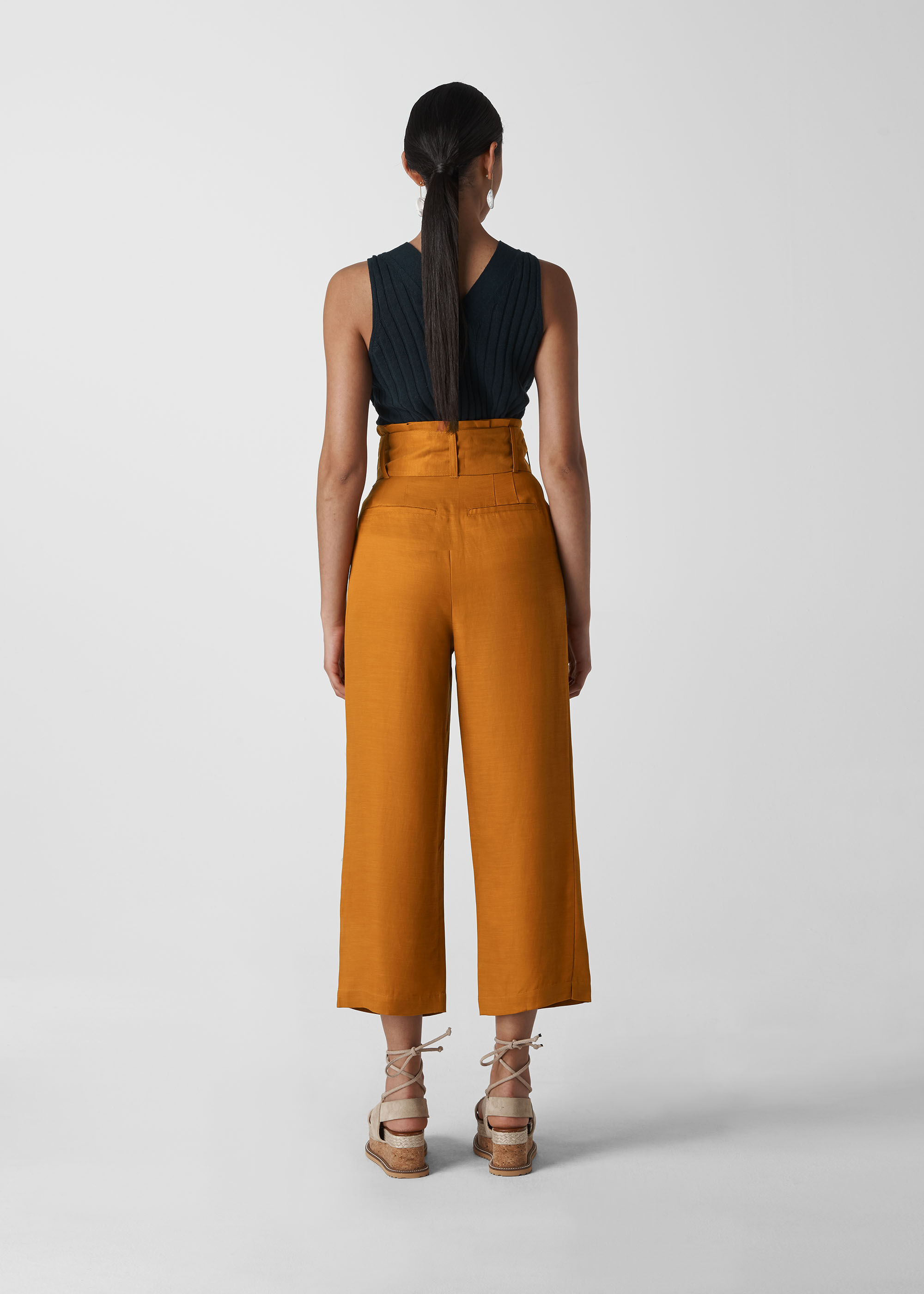 Rust paper clearance bag trousers