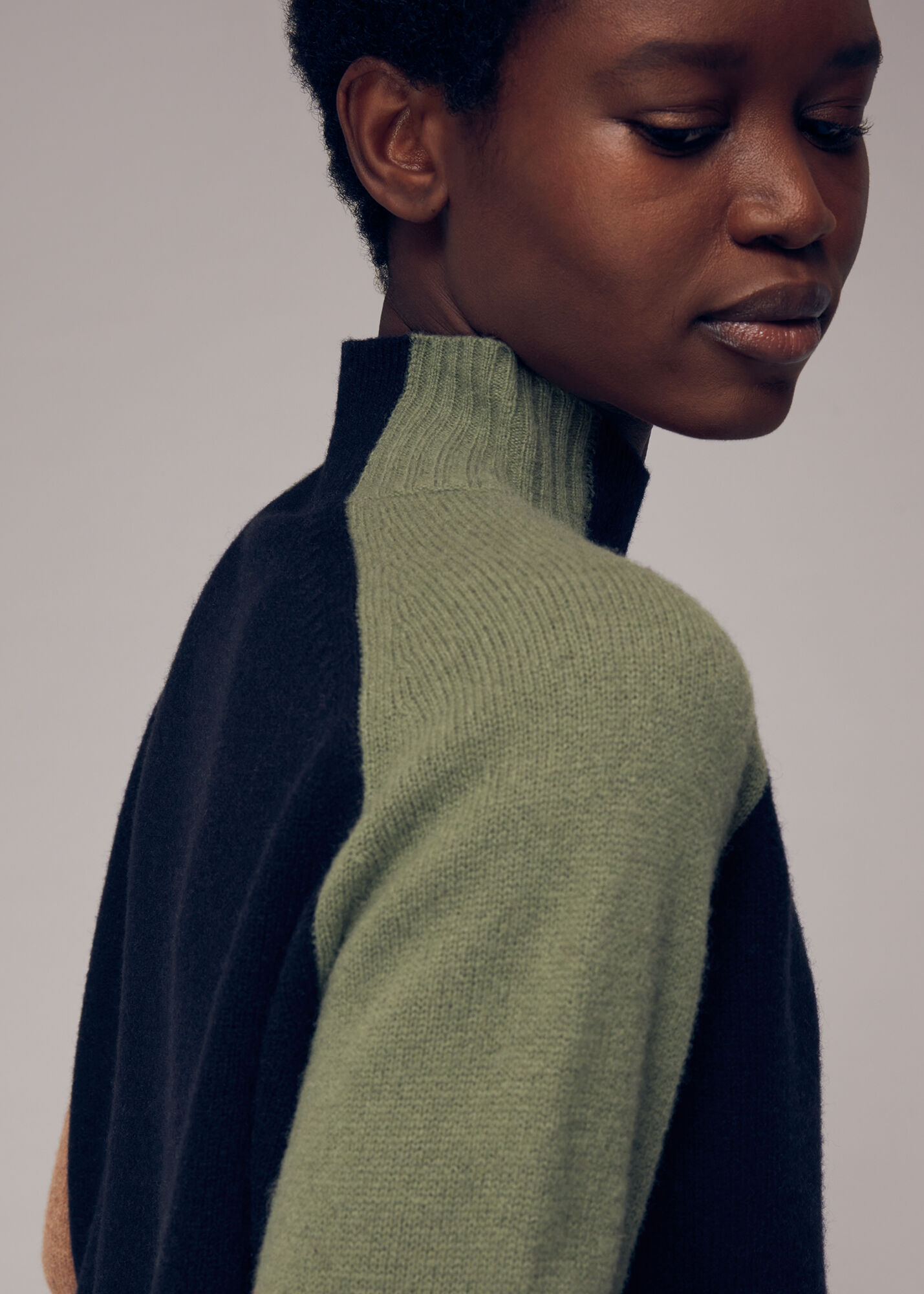 Multicolour Colour Block Merino Jumper WHISTLES