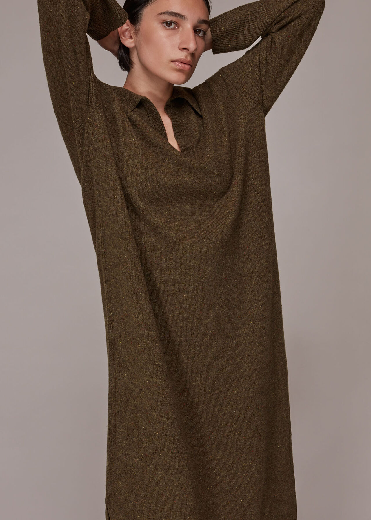 Collar Midi Knit Dress