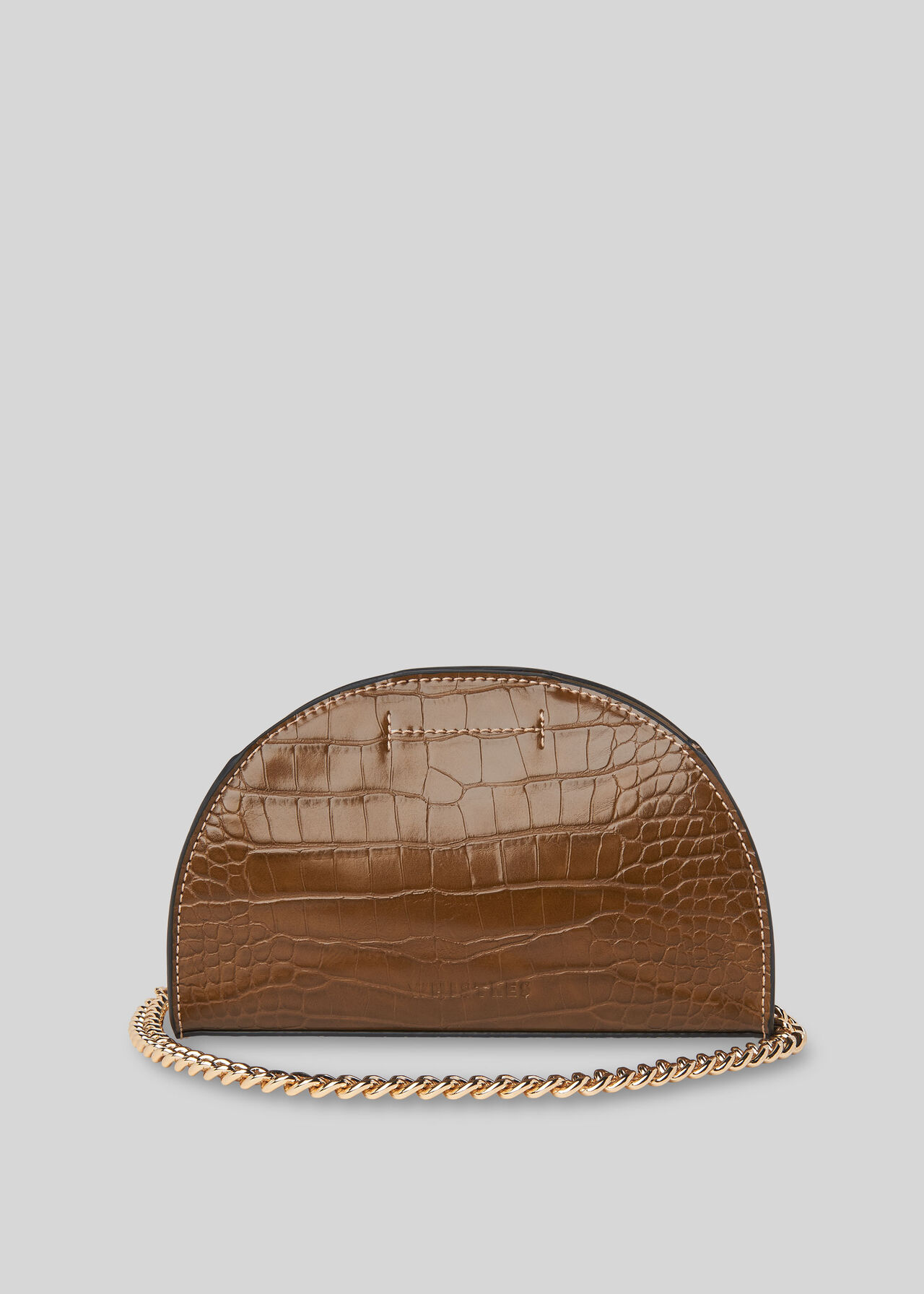 Brown Miri Small Half Moon Croc Bag, WHISTLES